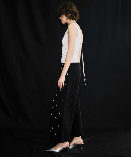 JOSE MOON(ジョゼムーン)の「LAYERED TANK TOP/レイヤードタンクトップ(タンクトップ・レディース・チャコールグレー/ブラック/アイボリー・FREE)」の12枚目の写真