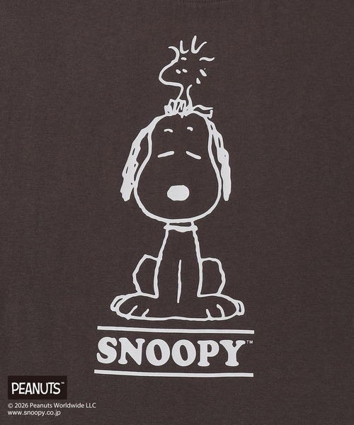 Honeys(ハニーズ)の「スヌーピー/Tシャツ(Tシャツ/カットソー・レディース・ホワイト/ネイビー/スミクロ/オレンジ/レッド・S/M/L)」の16枚目の写真