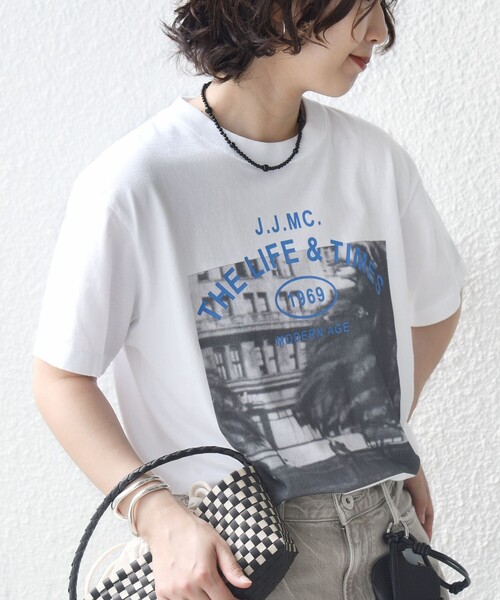 jj mercer(ジェイジェイマーサー)の「J.J.MERCER: プリント TEE(Tシャツ/カットソー・レディース・ホワイト/ライトホワイト/ホワイト系その他・ONE SIZE)」の1枚目の写真