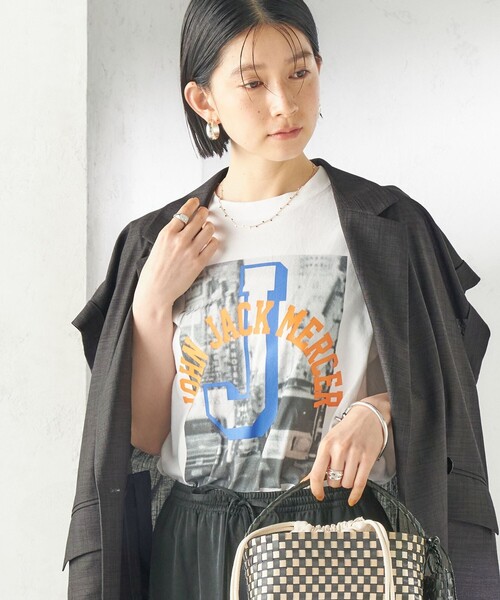 jj mercer(ジェイジェイマーサー)の「J.J.MERCER: プリント TEE(Tシャツ/カットソー・レディース・ホワイト/ライトホワイト/ホワイト系その他・ONE SIZE)」の4枚目の写真