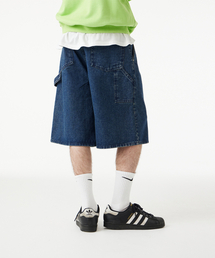 バミューダカーペンターデニムショートパンツ_ミディアムブルー