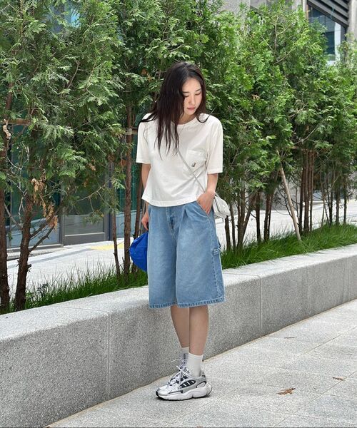URBANAGE（アーバンエイジ）の「バミューダカーペンターデニムショートパンツ_ミディアムブルー（その他パンツ・レディース・その他・MEDIUM/LARGE/X-LARGE）」の7枚目の写真