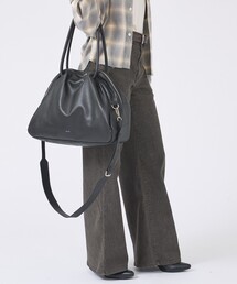 【YArKA/ヤーカ】real leather sharp & soft mix nuance bag Lサイズ/ ニュアンスボストンバッグ