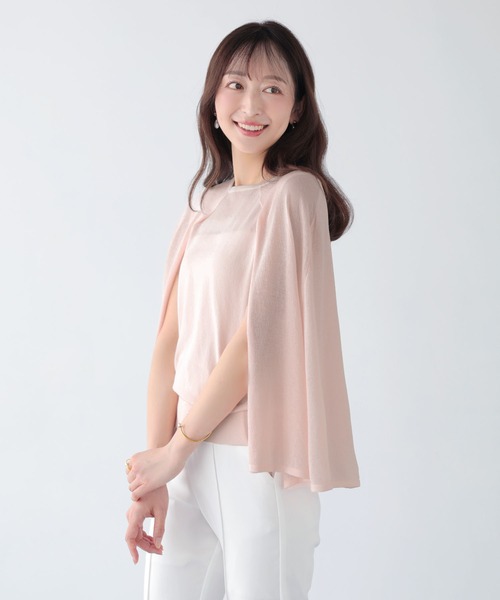 Mirenue（ミレニュー）の「シアーケープニット（ニット/セーター・レディース・ピンク/ホワイト/ブラック・FREE）」の9枚目の写真