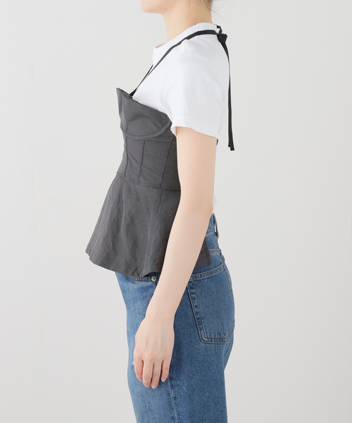 FUMIE TANAKA(フミエタナカ)の「FUMIE TANAKA/フミエタナカ over corset コルセット(キャミソール・レディース・グレー・2)」の7枚目の写真