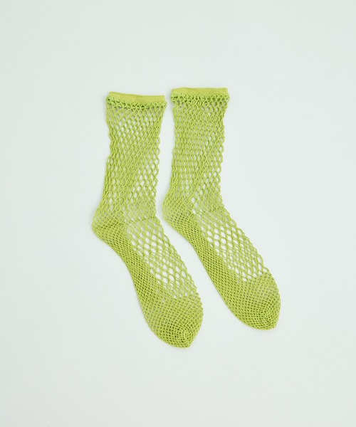 babaco（ババコ）の「[babaco/ババコ]Fishnet Socks（ソックス/靴下・レディース・アイボリー/ブラウン/ライトグリーン・FREE）」の2枚目の写真