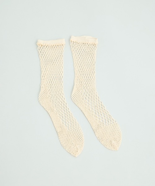 babaco（ババコ）の「[babaco/ババコ]Fishnet Socks（ソックス/靴下・レディース・アイボリー/ブラウン/ライトグリーン・FREE）」の3枚目の写真