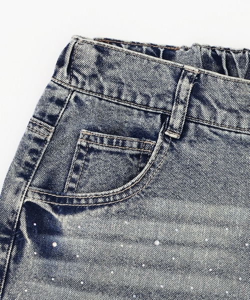 LOVETOXIC(ラブトキシック)の「【LTXC/接触冷感】キラキラダメージデニムショートパンツ(デニムパンツ・キッズ・グレー/ブルー・L:160cm/M:150cm/S:140cm/130cm)」の14枚目の写真