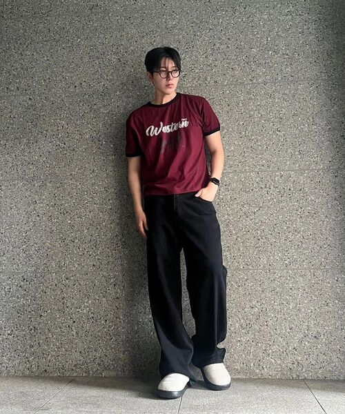 1989STANDARD(1989スタンダード)の「WESTERN HORSE クールコットンクロップリンガー半袖 (SRCSTD-0271)(Tシャツ/カットソー・メンズ・バーガンディー/ダークグレー/アイボリー/ブラック・MEDIUM/LARGE/X-LARGE)」の13枚目の写真