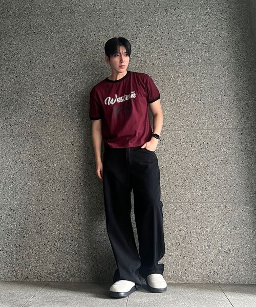1989STANDARD(1989スタンダード)の「WESTERN HORSE クールコットンクロップリンガー半袖 (SRCSTD-0271)(Tシャツ/カットソー・メンズ・バーガンディー/ダークグレー/アイボリー/ブラック・MEDIUM/LARGE/X-LARGE)」の16枚目の写真
