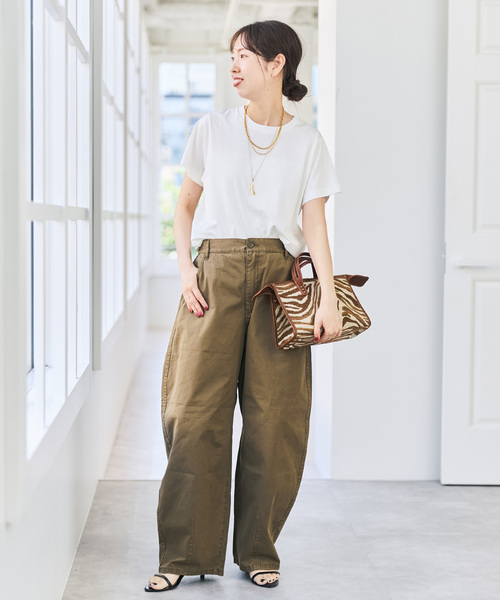 Spick & Span(スピックアンドスパン)の「《追加》汗染み防止ファインコットンTシャツ(Tシャツ/カットソー・レディース・ホワイト/ベージュ/ブラック/ライトグレー・FREE)」の19枚目の写真