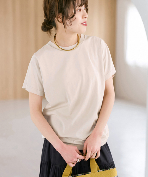 Spick & Span(スピックアンドスパン)の「《追加》汗染み防止ファインコットンTシャツ(Tシャツ/カットソー・レディース・ホワイト/ベージュ/ブラック/ライトグレー・FREE)」の22枚目の写真