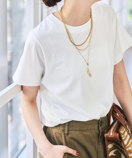 Spick & Span(スピックアンドスパン)の「《追加》汗染み防止ファインコットンTシャツ(Tシャツ/カットソー・レディース・ホワイト/ベージュ/ブラック/ライトグレー・FREE)」の8枚目の写真