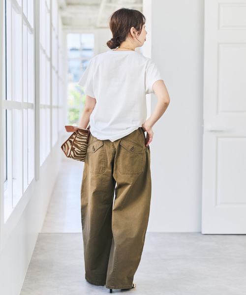 Spick & Span(スピックアンドスパン)の「《追加》汗染み防止ファインコットンTシャツ(Tシャツ/カットソー・レディース・ホワイト/ベージュ/ブラック/ライトグレー・FREE)」の9枚目の写真