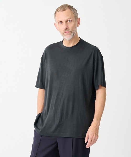 GOLD(ゴールド)の「【gold/ゴールド】1/48 SUMMER WOOL REGULAR T- SHIRT(Tシャツ/カットソー・メンズ・ネイビー/グレー/ブラック・L/M/S)」の2枚目の写真