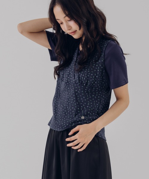 MUHET(ミュエータ)の「【set item】assorted flower tank top & t-shirt set / アソート花柄タンクトップ&Tシャツセット(Tシャツ/カットソー・レディース・ネイビー/ブラウン・FREE)」の20枚目の写真