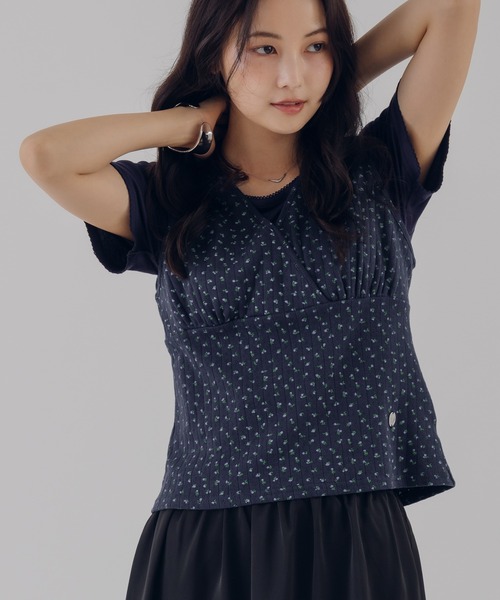 MUHET(ミュエータ)の「【set item】assorted flower tank top & t-shirt set / アソート花柄タンクトップ&Tシャツセット(Tシャツ/カットソー・レディース・ネイビー/ブラウン・FREE)」の19枚目の写真
