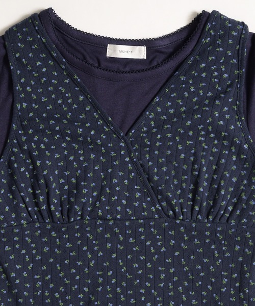 MUHET(ミュエータ)の「【set item】assorted flower tank top & t-shirt set / アソート花柄タンクトップ&Tシャツセット(Tシャツ/カットソー・レディース・ネイビー/ブラウン・FREE)」の15枚目の写真