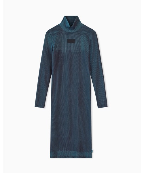 EMPORIO ARMANI EA7（エンポリオアルマーニイーエーセブン）の「<オンライン限定>【エンポリオ アルマーニ EA7】ウィメンズ オーロラ調 ハイネックワンピース 7.0（ワンピース・レディース・ブラック系1・SMALL/MEDIUM/LARGE）」の4枚目の写真