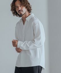 Magine | ms6583-Embossed Jacquard Skipper Pullover Shirt スキッパープルオーバーシャツ(MGN-263-025)(シャツ/ブラウス)