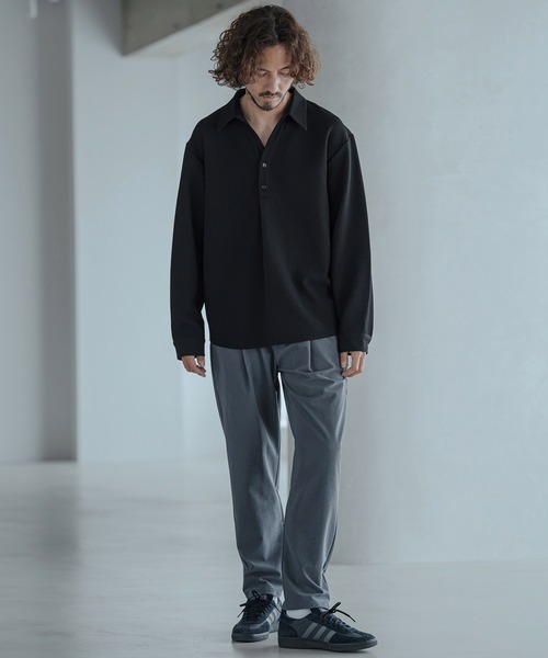 Magine（マージン）の「ms6583-Embossed Jacquard Skipper Pullover Shirt スキッパープルオーバーシャツ(MGN-263-025)（シャツ/ブラウス・メンズ・ホワイト/ブラック/ブラウン・44/46/48）」の13枚目の写真