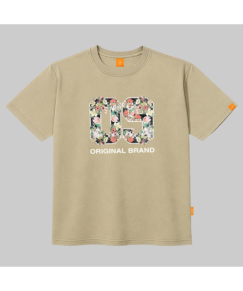 LLAMO(エラモ)の「09フラワー 半袖Tシャツ 男女共用 ビッグサイズ S 4XL(Tシャツ/カットソー・レディース・ホワイト/ブラック/ベージュ/カーキ/ピンク/ダークインディゴブルー・SMALL/MEDIUM/LARGE/X-LARGE/2XL/4XL/3XL)」の1枚目の写真