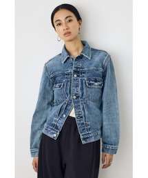【セットアップ対応】AZUL DENIM タイトフィットデニムジャケット 秋服 羽織り デニムブルゾン ジージャン Gジャン【身長/骨格別着用画像あり】