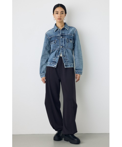 AZUL by moussy(アズールバイマウジー)の「【セットアップ対応】AZUL DENIM タイトフィットデニムジャケット(デニムジャケット・レディース・ワンウォッシュ/ブラウン/ブルー・MEDIUM/SMALL)」の5枚目の写真