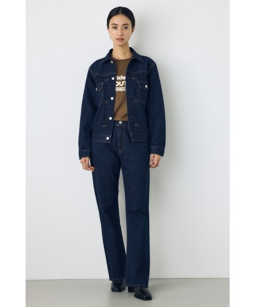 AZUL by moussy(アズールバイマウジー)の「【セットアップ対応】AZUL DENIM タイトフィットデニムジャケット(デニムジャケット・レディース・ワンウォッシュ/ブラウン/ブルー・MEDIUM/SMALL)」の18枚目の写真