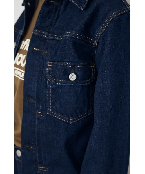 AZUL by moussy(アズールバイマウジー)の「【セットアップ対応】AZUL DENIM タイトフィットデニムジャケット(デニムジャケット・レディース・ワンウォッシュ/ブラウン/ブルー・MEDIUM/SMALL)」の22枚目の写真