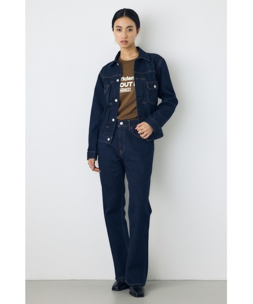 AZUL by moussy(アズールバイマウジー)の「【セットアップ対応】AZUL DENIM タイトフィットデニムジャケット(デニムジャケット・レディース・ワンウォッシュ/ブラウン/ブルー・MEDIUM/SMALL)」の19枚目の写真