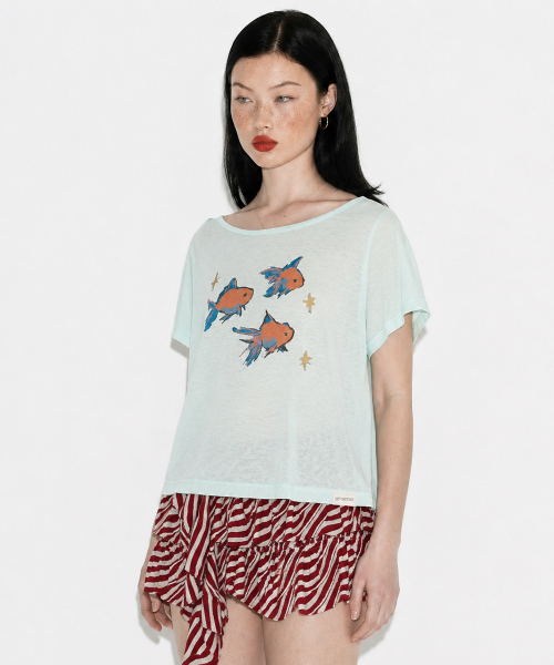 SETSETSET(セットセットセット)の「ゴールドフィッシュフレアTシャツ(Tシャツ/カットソー・レディース・その他・ONE SIZE)」の2枚目の写真