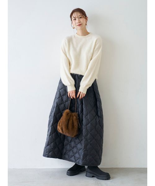 emmi（エミ）の「巾着ミニバッグ（ハンドバッグ・レディース・ライトベージュ/ブラック・F）」の20枚目の写真
