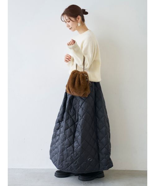 emmi（エミ）の「巾着ミニバッグ（ハンドバッグ・レディース・ライトベージュ/ブラック・F）」の21枚目の写真