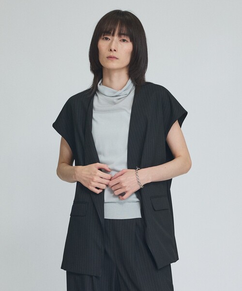 qualite(カリテ)の「テンセルウールノースリーブニット(ニット/セーター・レディース・ブラック/ベージュ/ライトブルー/ワイン・フリー)」の22枚目の写真