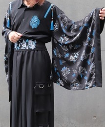 百鬼夜行プリント和袖シャツ
