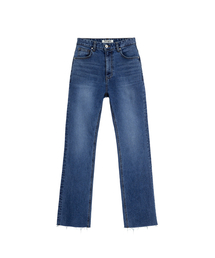 lotsyou_Back Slit Slim Straight Denim