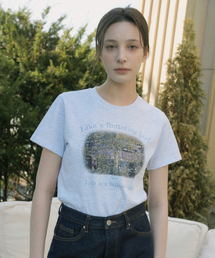 Fluttering Leaf Artwork T-shirt (back melange)