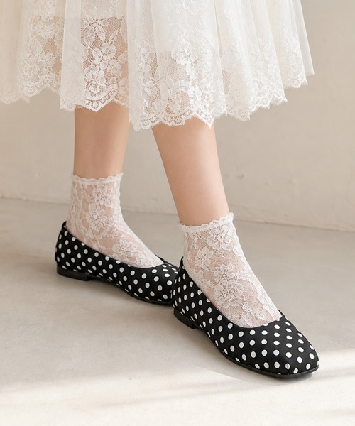 shoes365(シューズスリーシックスファイヴ)の「SHOES 365 ドット柄スクエアトゥインヒールパンプス(パンプス・レディース・ブラウン/ブラック・24.0cm/23.5cm/24.5cm/23.0cm)」の5枚目の写真