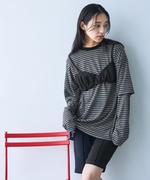 JEANASIS | ソデレイヤードボーダーロンTEE/1067540(Tシャツ/カットソー)
