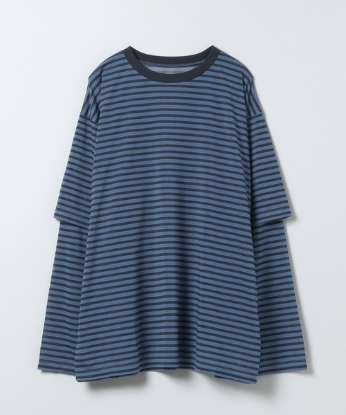 JEANASIS(ジーナシス)の「ソデレイヤードボーダーロンTEE/1067540(Tシャツ/カットソー・レディース・ブラック系その他/ブルー系その他/イエロー系その他・FREE)」の2枚目の写真