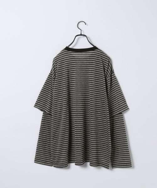 JEANASIS(ジーナシス)の「ソデレイヤードボーダーロンTEE/1067540(Tシャツ/カットソー・レディース・ブラック系その他/ブルー系その他/イエロー系その他・FREE)」の7枚目の写真