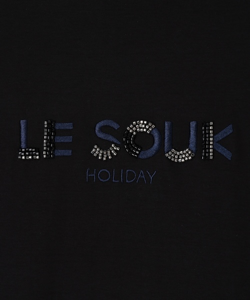 LE SOUK HOLIDAY（ルスークホリデー）の「ビーズ刺しゅうTシャツ【接触冷感・吸水速乾】（Tシャツ/カットソー・レディース・ブラック/ブラウン/オフホワイト・M/L）」の6枚目の写真