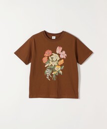 SOMETHING（サムシング）の「SOMETHING × TOLIGHT:〈洗濯機可能〉フラワー イラスト プリント Tシャツ（Tシャツ/カットソー）」