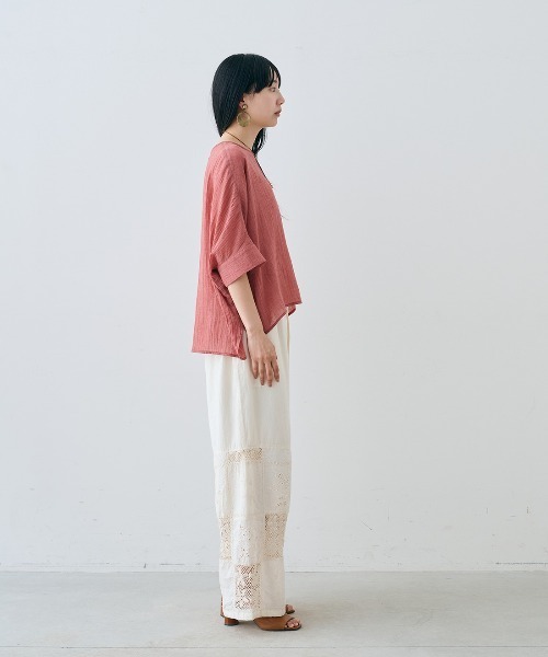 MEDE19F(メデジュウキュウ)の「MEDE19F シングルガーゼドルマントップス(その他トップス・レディース・レッド/ブルー/ブラック・M/L/LL)」の6枚目の写真