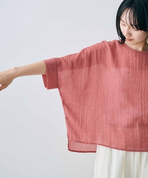 MEDE19F(メデジュウキュウ)の「MEDE19F シングルガーゼドルマントップス(その他トップス・レディース・レッド/ブルー/ブラック・M/L/LL)」の18枚目の写真