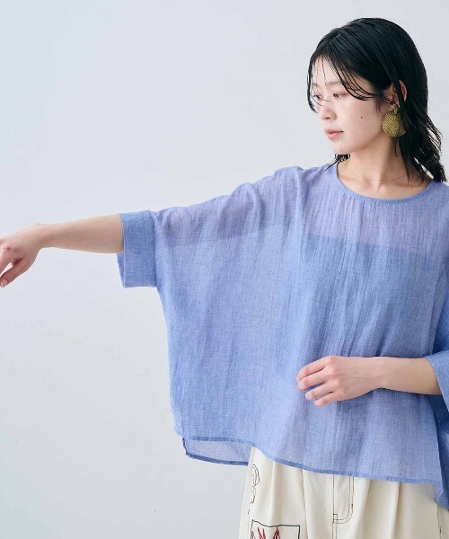 MEDE19F(メデジュウキュウ)の「MEDE19F シングルガーゼドルマントップス(その他トップス・レディース・レッド/ブルー/ブラック・M/L/LL)」の19枚目の写真