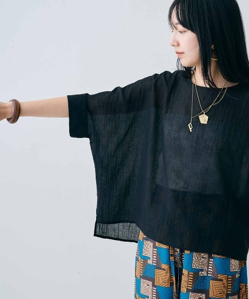 MEDE19F(メデジュウキュウ)の「MEDE19F シングルガーゼドルマントップス(その他トップス・レディース・レッド/ブルー/ブラック・M/L/LL)」の20枚目の写真