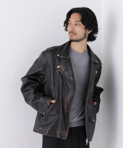 NANO universe(ナノユニバース)の「「ASSEMBLANC」 レザーダブルライダース(ライダースジャケット・メンズ・ブラック・M/L)」の19枚目の写真