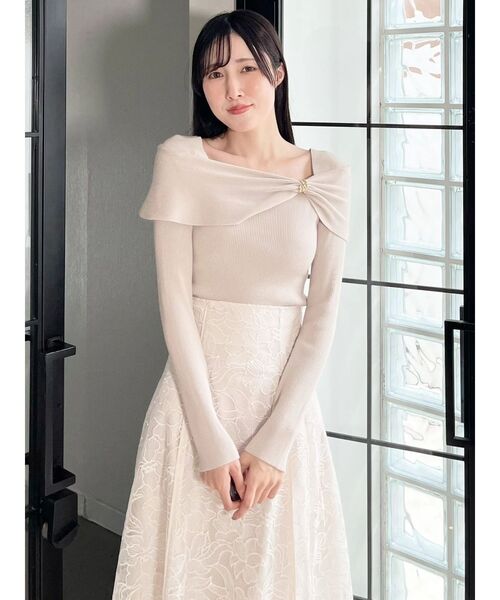 MERCURYDUO(マーキュリーデュオ)の「メタルモチーフ付リブニット(ニット/セーター・レディース・ミント/ベージュ/ネイビー/オフホワイト・FREE)」の21枚目の写真